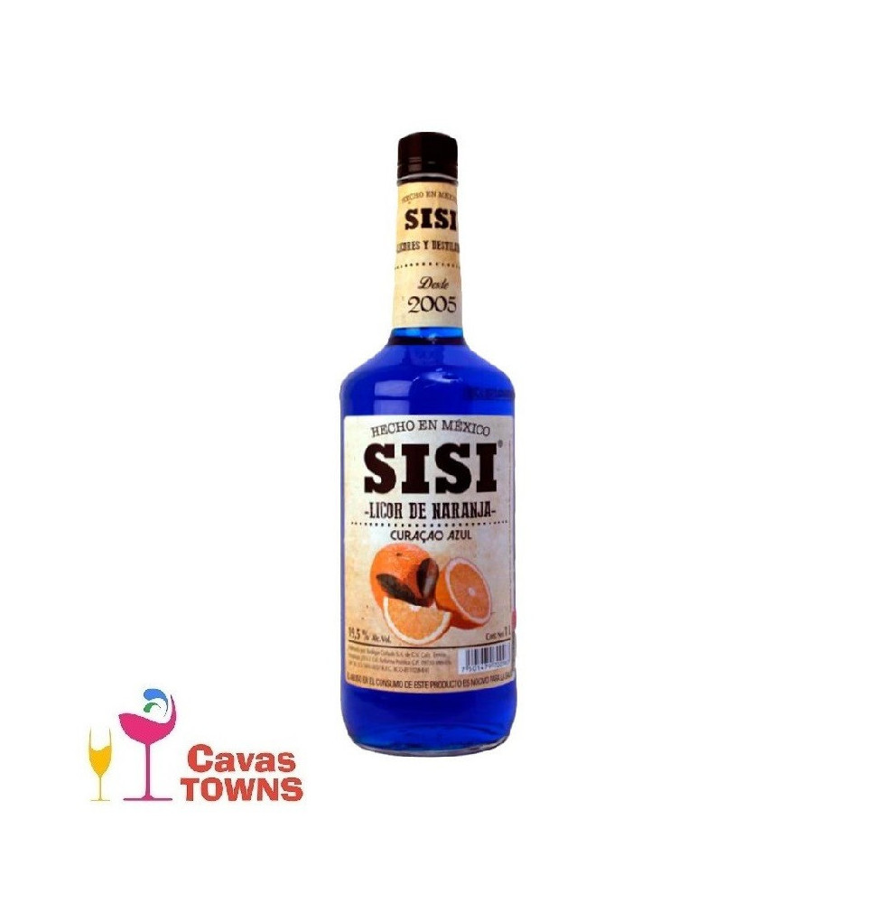 Licor Sisi de Curacao Azul 1000 ml - Cavas Towns Licor Sisi de Curacao Azul 1000 ml - Cavas Towns